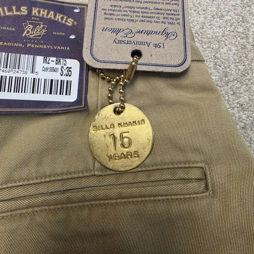 Bills Khakis 15th Anniversary Signature Edition Vintage 10 oz‎ Twills Mens Sz 35 - Picture 3 of 10